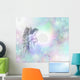 Angel on soft misty bokeh frame background 