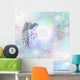 Angel on soft misty bokeh frame background 