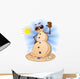 Beach Sand Snowman Cartoon Wall Decal