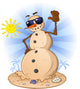 Beach Sand Snowman Cartoon Wall Decal