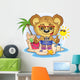 Beach Teddy Bear Cartoon Character Wall Decal