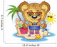 Beach Teddy Bear Cartoon Character Wall Decal