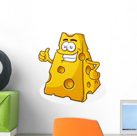 Cheese Cartoon Character Thumbs Up Wall Mural