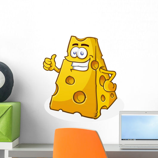 Cheese Cartoon Character Thumbs Up Wall Mural