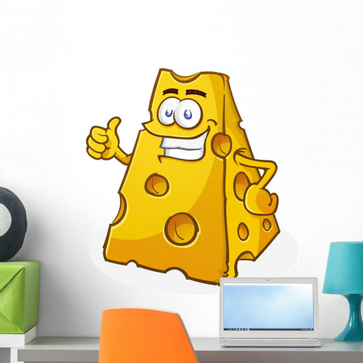 Cheese Cartoon Character Thumbs Up Wall Mural