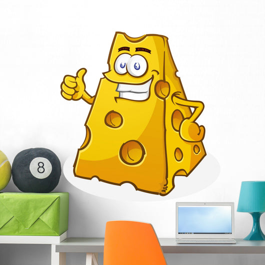 Cheese Cartoon Character Thumbs Up Wall Mural