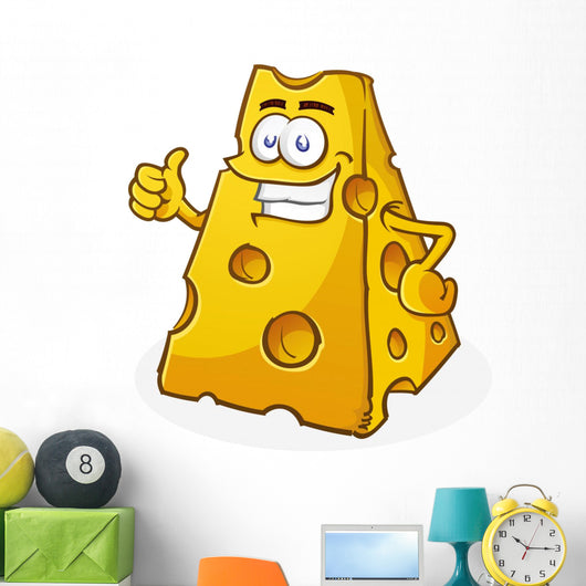 Cheese Cartoon Character Thumbs Up Wall Mural