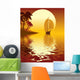 Tropical island sunset Wall Mural