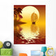 Tropical island sunset Wall Mural