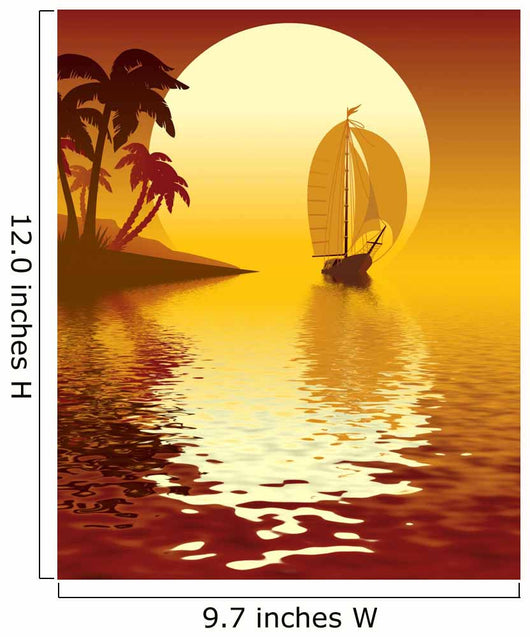 Tropical island sunset Wall Mural