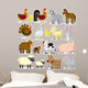 Set Of Different Cartoon Farm Animals Isolated Wall Decal