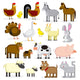 Set Of Different Cartoon Farm Animals Isolated Wall Decal