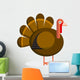 Cute Cartoon Turkey Isolated On White Background Wall Decal