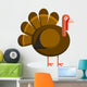 Cute Cartoon Turkey Isolated On White Background Wall Decal