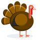 Cute Cartoon Turkey Isolated On White Background Wall Decal