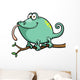 Vector illustration of Cartoon Chameleon Wall Decal