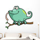 Vector illustration of Cartoon Chameleon Wall Decal