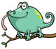 Vector illustration of Cartoon Chameleon Wall Decal