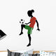 Silhouette Teenage Girl Playing Wall Decal