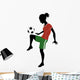 Silhouette Teenage Girl Playing Wall Decal