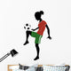 Silhouette Teenage Girl Playing Wall Decal
