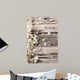 Spring white blossoms on wooden planks 