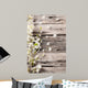 Spring white blossoms on wooden planks 
