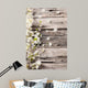 Spring white blossoms on wooden planks 