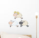 Funny Sheep Cartoon Mascot Characters 3. Collection Set Wall Decal