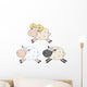 Funny Sheep Cartoon Mascot Characters 3. Collection Set Wall Decal