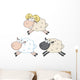 Funny Sheep Cartoon Mascot Characters 3. Collection Set Wall Decal
