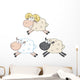 Funny Sheep Cartoon Mascot Characters 3. Collection Set Wall Decal