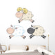 Funny Sheep Cartoon Mascot Characters 3. Collection Set Wall Decal