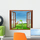 A window with a view of the bird outside 