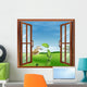 A window with a view of the bird outside 