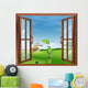 A window with a view of the bird outside 