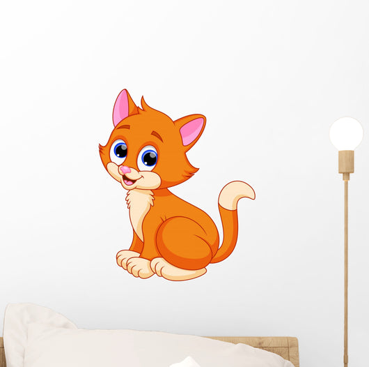Funny cat cartoon Wall Decal