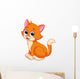 Funny cat cartoon Wall Decal