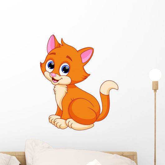 Funny cat cartoon Wall Decal