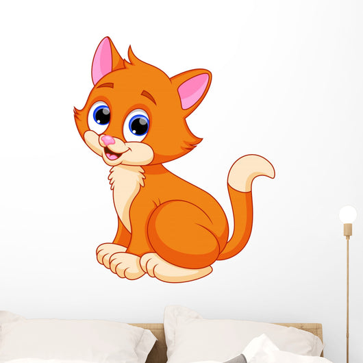 Funny cat cartoon Wall Decal