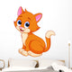 Funny cat cartoon Wall Decal