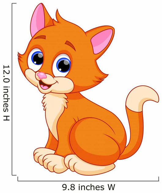 Funny cat cartoon Wall Decal