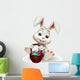 Cute Easter Bunny with eggs basket 