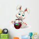 Cute Easter Bunny with eggs basket 