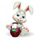 Cute Easter Bunny with eggs basket 