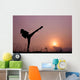 Silhouette Girl Exercising Side Wall Decal