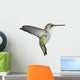 Flying Ruby-throated Hummingbird on white Wall Decal
