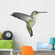 Flying Ruby-throated Hummingbird on white Wall Decal