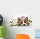 Biewer Terrier York and White Tulips Wall Decal