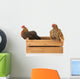 Chickens on Wooden Crate Wall Decal